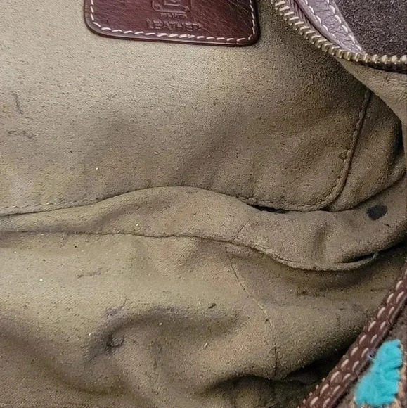 Liz Claiborne Leather Suede Floral Banana bag 🌺🦋🌸✌️ - Picture 5 of 6